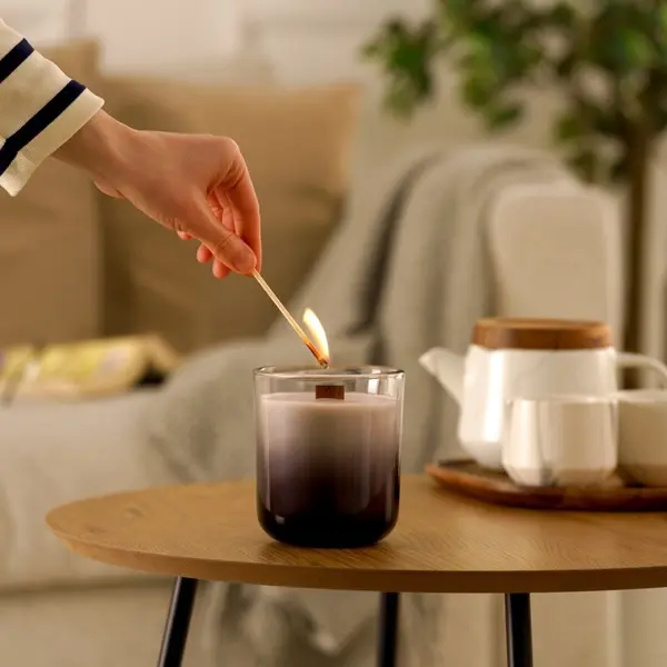 Coffret 3 grandes bougies crépitantes Candleplace - parfum feu de cheminée - autonomie 180h - TAGU