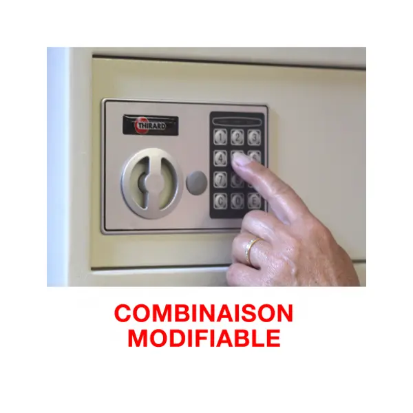Coffret de sécurité à poser Vincennes, fermeture électronique à code, 2 pênes, 9L - THIRARD