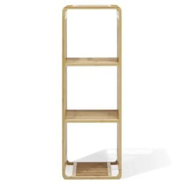 Étagère 3 cases Macao bambou naturel - L.33xP.33xH.96cm