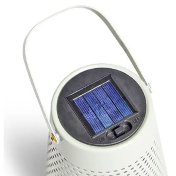 Lampe nomade solaire Faro métal perforé vert Ø12,8xH20cm