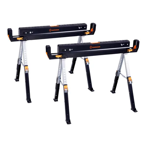 Lot de 2 treteaux pliables hauteur et largeur réglable 62 à 82 cm