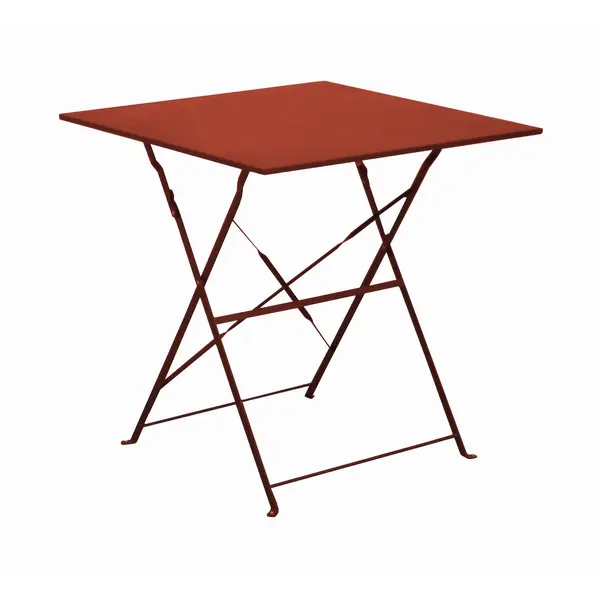 Guéridon pliant en acier - CUBA 70x70 - Plateau carré - Hauteur 71 cm - Coloris terra - PROLOISIRS