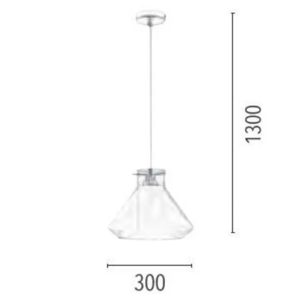 Suspension Chrome/Transparent Universe cloche, 1xE27 Max 60W , IP20, 230V AC, Classe I - Spot-Light