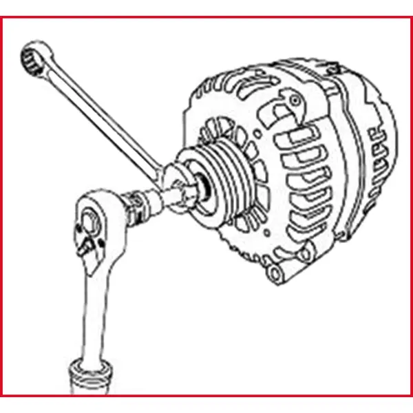 Douille 6 pans pour poulies débrayables d'alternateur Volvo - 10 mm