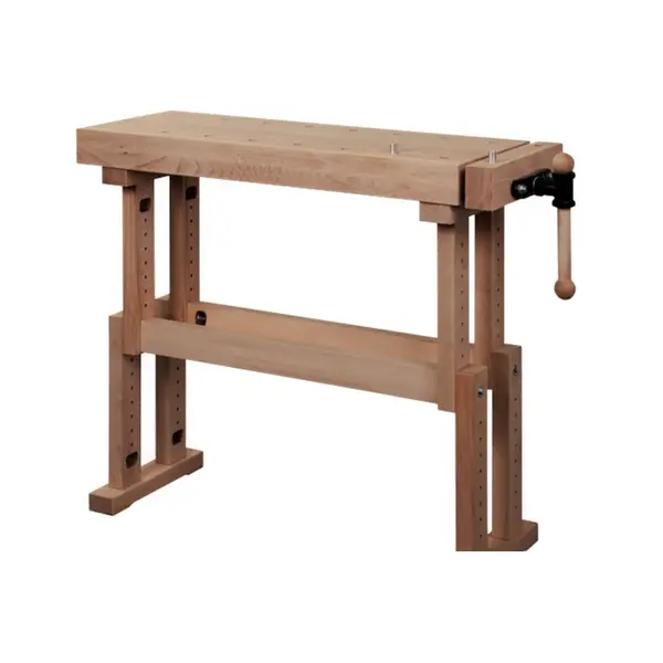 Établi Junior Senior réglable hêtre massif 1080 x 350 x 560-860 mm - 1 presse - perçage 19 mm - Pinié