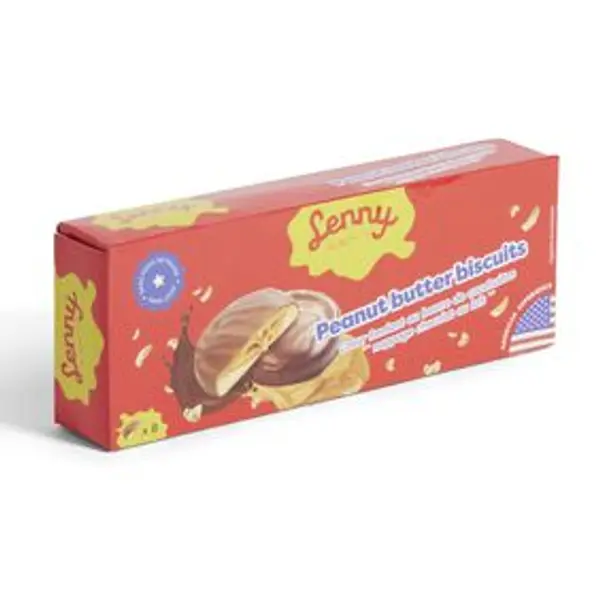 Biscuits Lenny beurre de cacahuète coeur fondant nappage chocolat au lait 128gr
