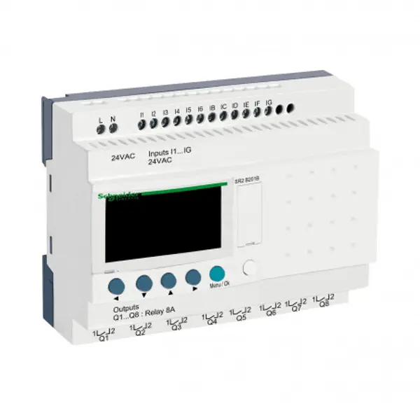 SR2B201B Schneider - Automate relais intelligent compact Zelio Logic - 20 E S - 24 VCA - horloge + afficheur