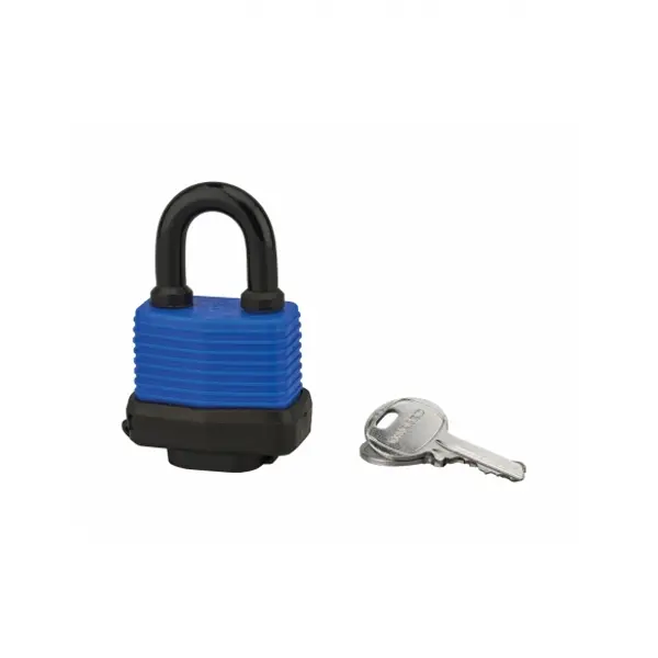 Cadenas à clé Slice, extérieur, 40mm, gainé PVC, 2 clés laiton nickelé - THIRARD