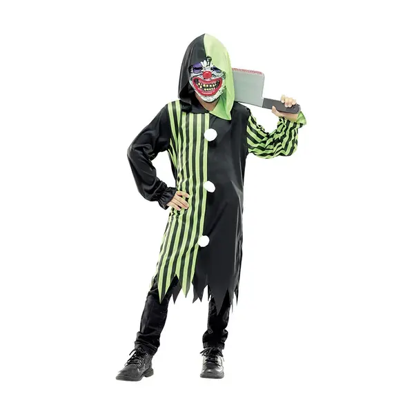 Déguisement enfant Halloween clown masque et tunique 11/14ans
