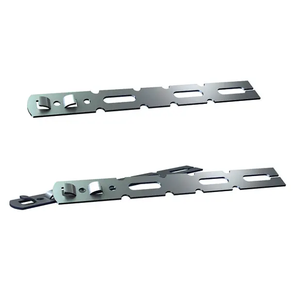 Lot de 4 pattes de fixation en acier galvanisé L. 220 mm l. 25 mm Ep. 1,5 mm