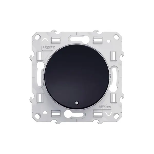 Odace - poussoir lumineux Anthracite 10 A à vis LED bleu - S540276