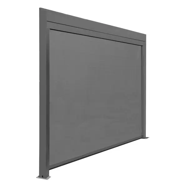 Rideau BioClim 4M pour Pergola Autoportée - Aluminium époxy gris - TPEP gris - PROLOISIRS