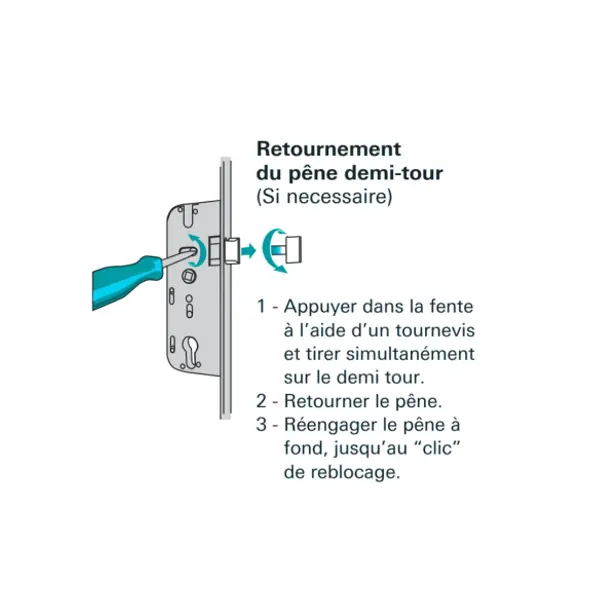 Boitier de serrure enc. Fercomatic à cylindre pour porte d'entrée, axe 40mm, 3pts, H. 2150mm, 6-33164-03-0-1 - FERCO by THIRARD