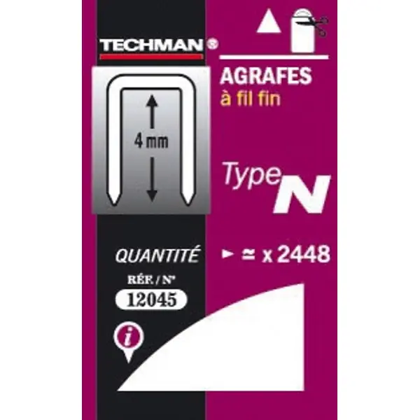 Agrafes 6 mm - type N - TECHMAN