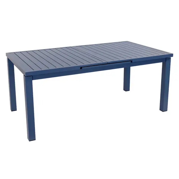 Table de jardin extensible - Santorin - aluminium gris bleuté - 180/240 x 100 x 76 cm - 8 à 10 personnes - allonge automatique - Jardiline