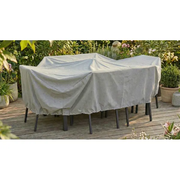 Housse de protection - Cover Garden - pour table rectangulaire 6 à 8 personnes avec chaises - 240 x 130 x 70 cm - Jardiline