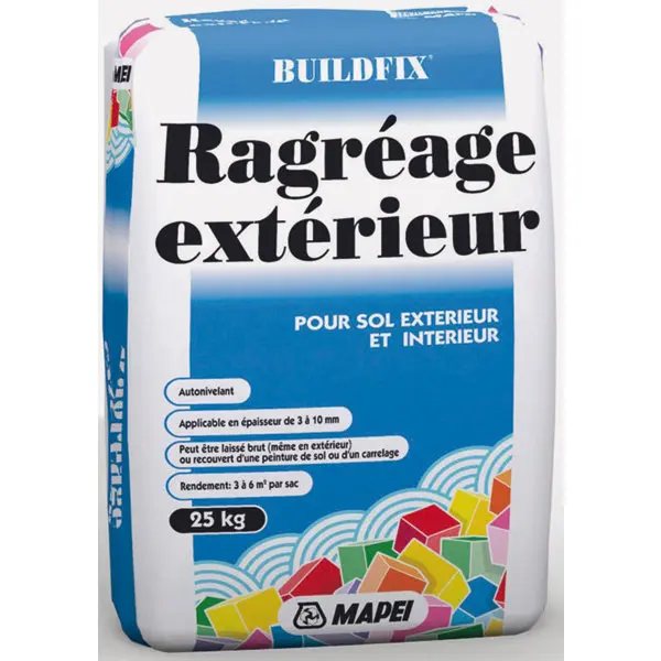 Ragréage pour sols intérieurs et extérieurs 3 à 6 m2 - 25 kg