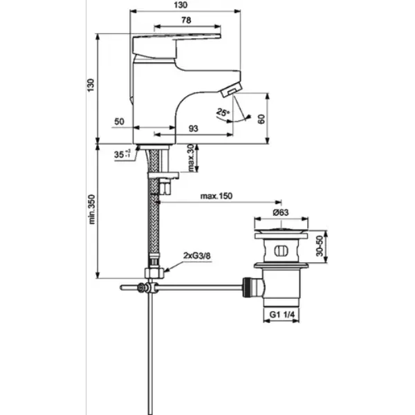 Robinet de lavabo monotrou - Olyos - chrome