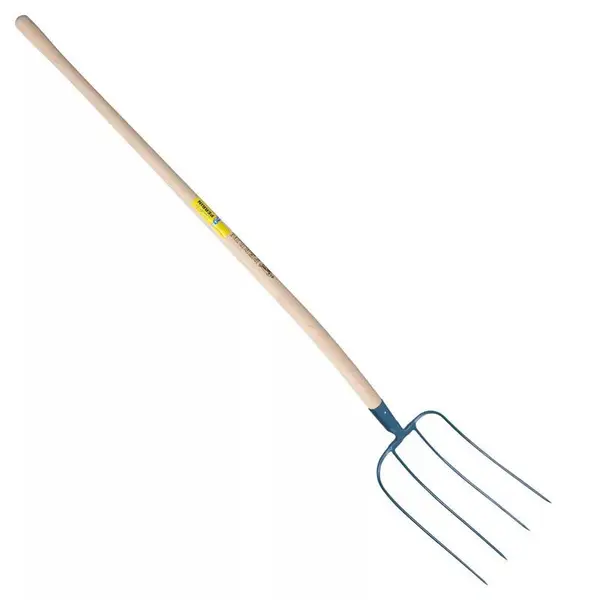 Fourche d'ecurie large 4 dents manche pomme - PERRIN