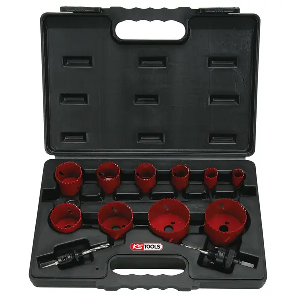 Coffret de 10 scies cloches, Ø19 à 67 mm