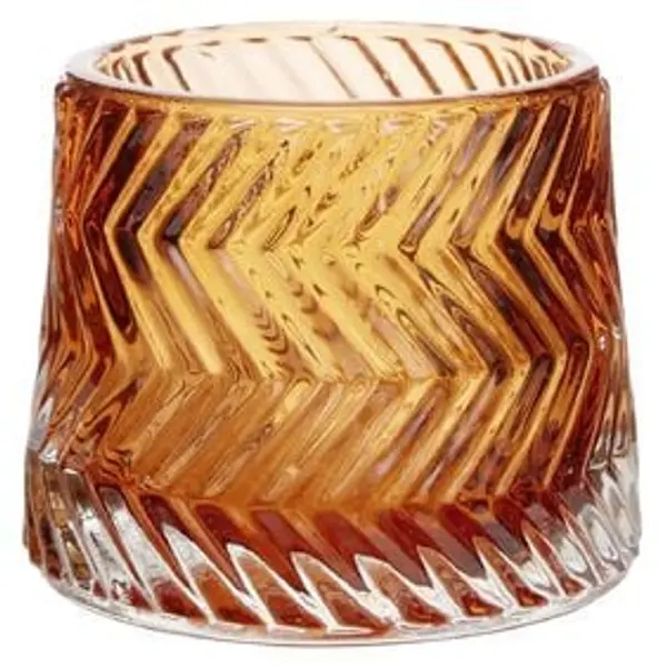 Photophore en verre strie diagonale