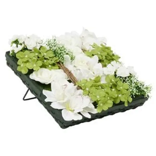 Coussin printanier fleur artificielle 36x36xH10cm