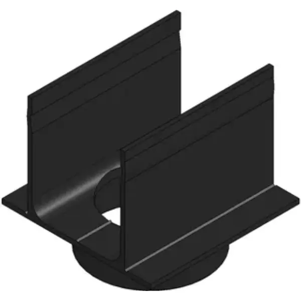 Connecteur E-TEC 65 type 100, avec sortie verticale DN 75, accessoire pour caniveau E-TEC 65 T100, en PVC, noir, 100x100x97mm