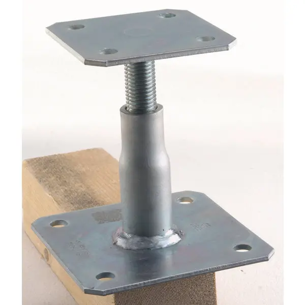Pied pour poteau auvents réglable de type B H. 100 à 150 mm
