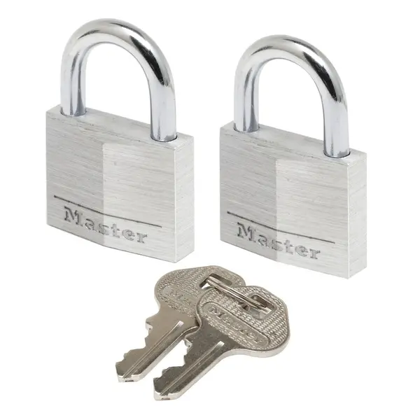 Lot de 2 cadenas à clé en aluminium, MASTER LOCK, l.30 mm - MASTER LOCK