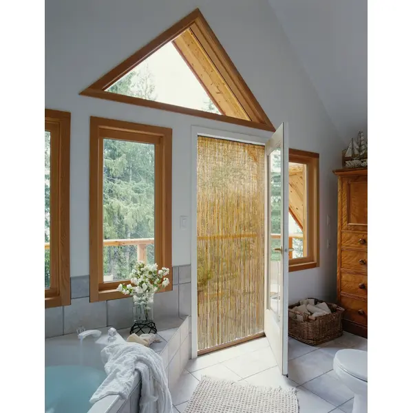 Rideau de porte - Naturel - 90 x 220 cm - bâtonnets de bambou naturel verni 90 bandes - Jardiline