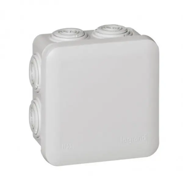 Legrand 092012 - Boîte de dérivation carrée Plexo 80x80x45mm - étanche IP55 - 7 entrées souples