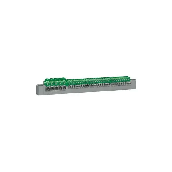 Bornier de répartition IP2X terre 5 connexions 6mm² à 25mm² - vert - 405055