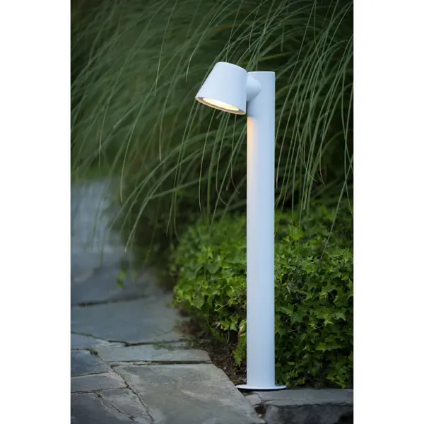 Borne extérieure LED Dingo blanche dimmable GU10 5 W LUCIDE