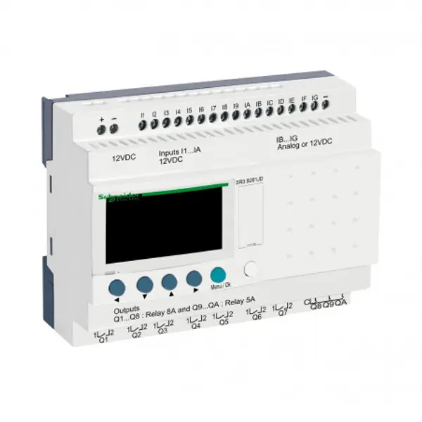 SR3B261JD Schneider - Automate Zelio Logic - relais intelligent 26 E/S extensibles - 12Vcc - horloge + afficheur