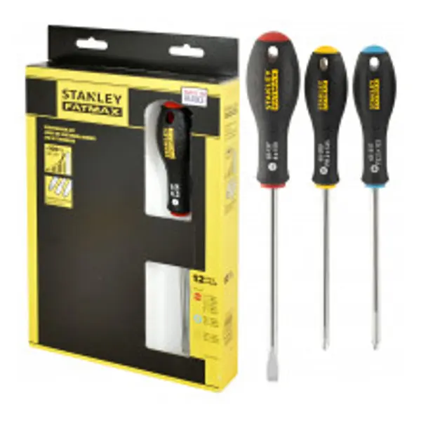 Jeu de 12 tournevis fatmax 6 plats / 3 Philips / 3 Pozidriv - STANLEY