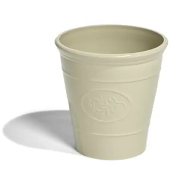 Cache pot motif provençal plastique beige Ø30xH30cm