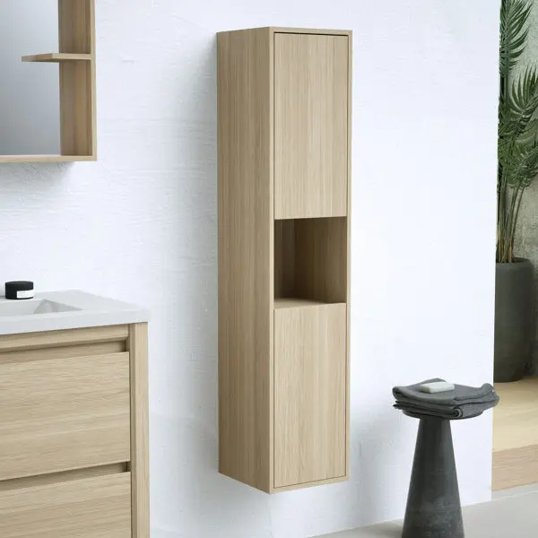 Colonne de rangement imitation bois clair AUTHENTIK 140 x 30 x 35 cm