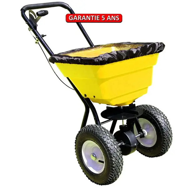 Epandeur à sel, épandeur à engrais, 29 L professionnel roues gonflables, bâche pour bac - PERRIN