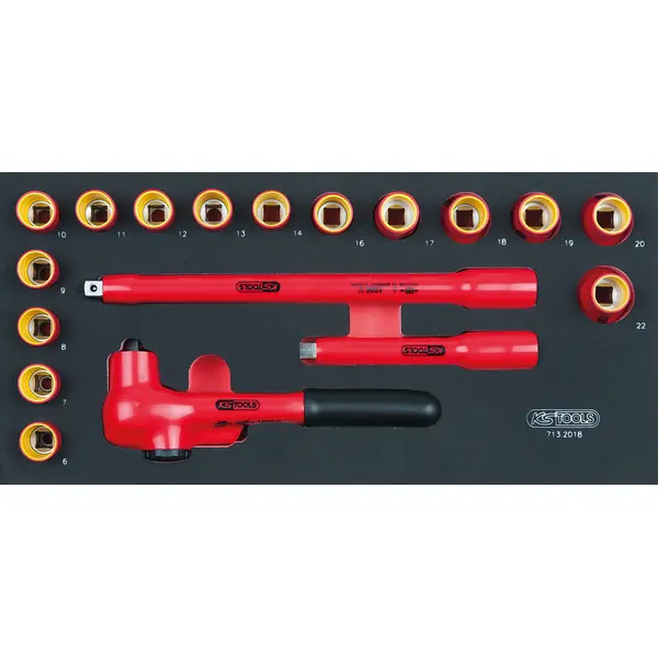 Module de douilles et accessoires isolés 1000V, 18 pièces