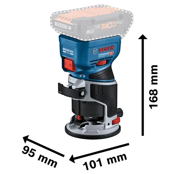Affleureuse défonceuse sans fil GKF 18V8 Solo en L-Boxx Bosch