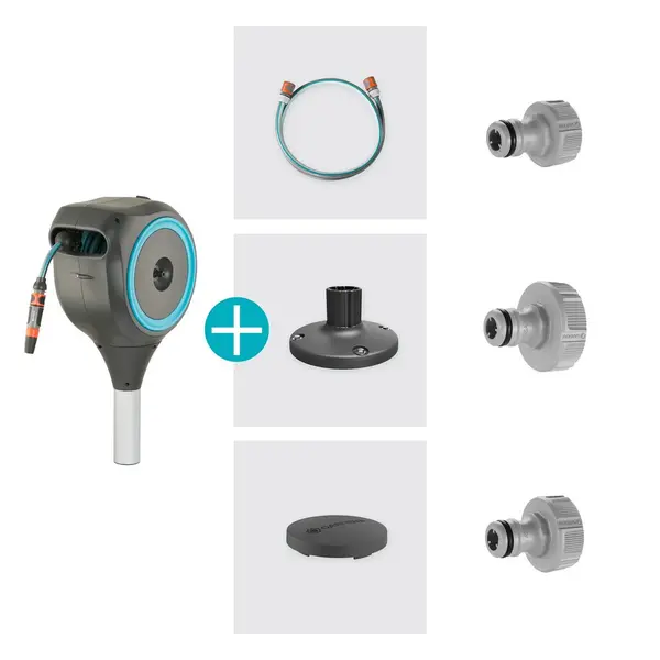 Dévidoir automatique pour terrasse RollUp S 15m - Bleu - GARDENA