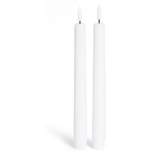 Bougie chandelle LED blanche x2