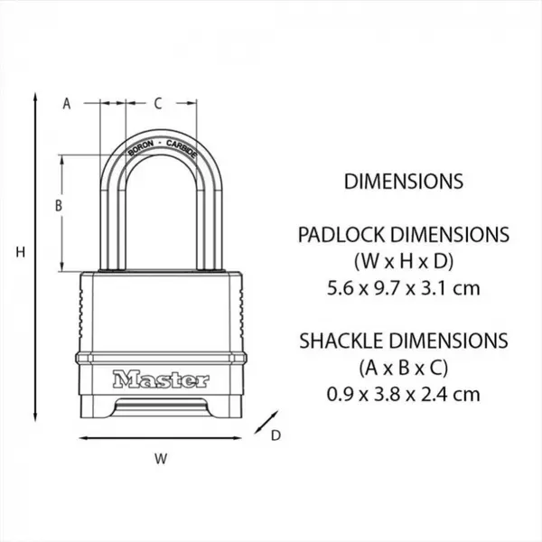 Cadenas à combinaison MASTER LOCK zinc, l.51 mm - MASTER LOCK