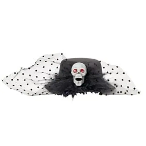 Chapeau à pinces Halloween crâne noir