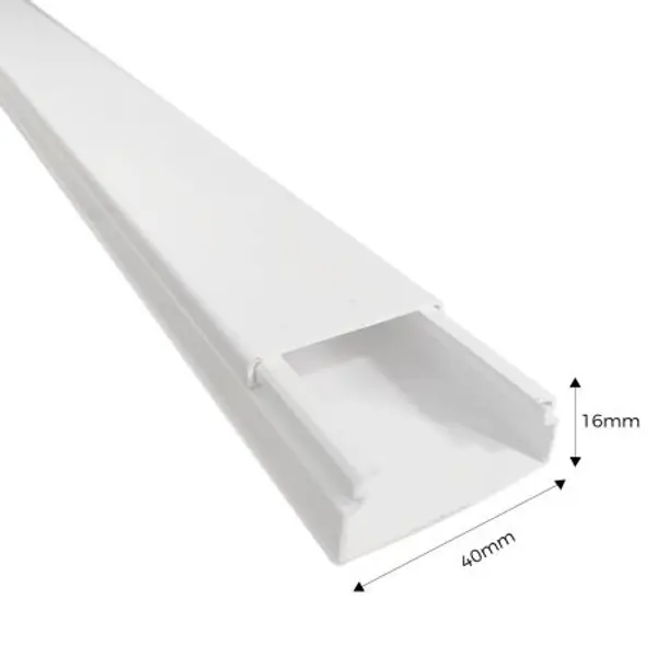 10160CBR Efapel Moulure électrique blanche (LxH) 40x16mm - Longueur 2 mètres - pour montage en saillie