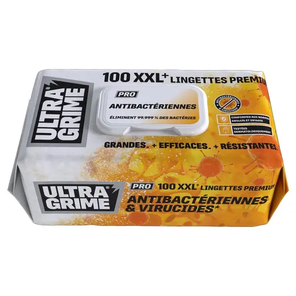 Lingettes Pro Antibactériennes boite de 100 UltraGrime