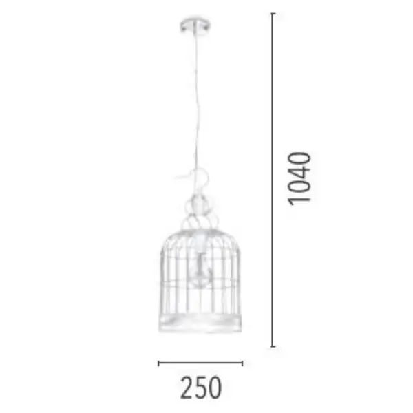 Suspension Blanc Cage,1xE27 Max 60W , IP20, 230V AC, Classe I - Spot-Light