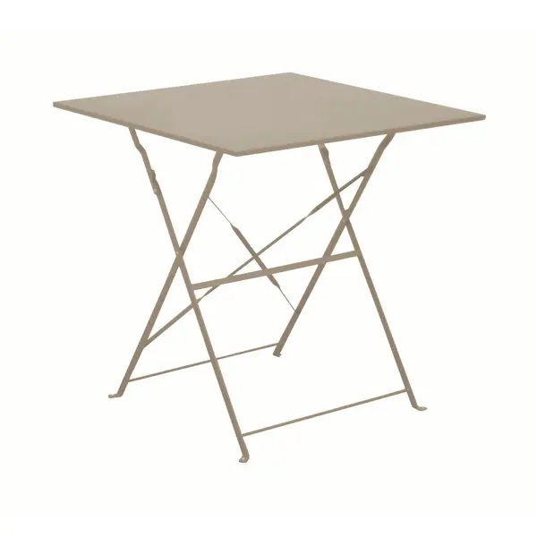Guéridon pliant en acier - CUBA 70x70 - Plateau carré - Hauteur 71 cm - Coloris crème - PROLOISIRS