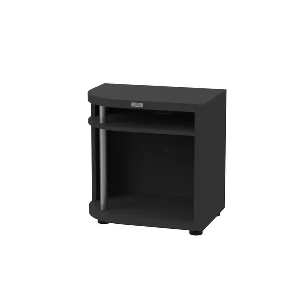 Meuble cuisson arrondi gauche noir - 80 x 55 cm - Étagère acier - Origine France Garantie - LE MARQUIER