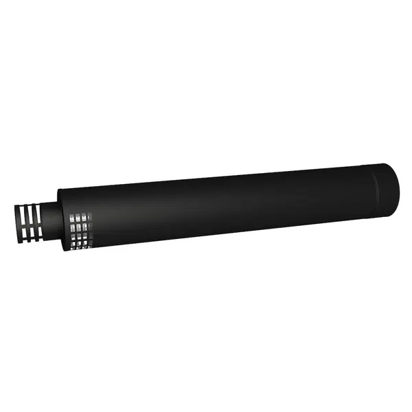Terminal horizontal - Apollo Pellets 2.0 - noir - Ø80/130 mm avec 2 rosaces - Joncoux